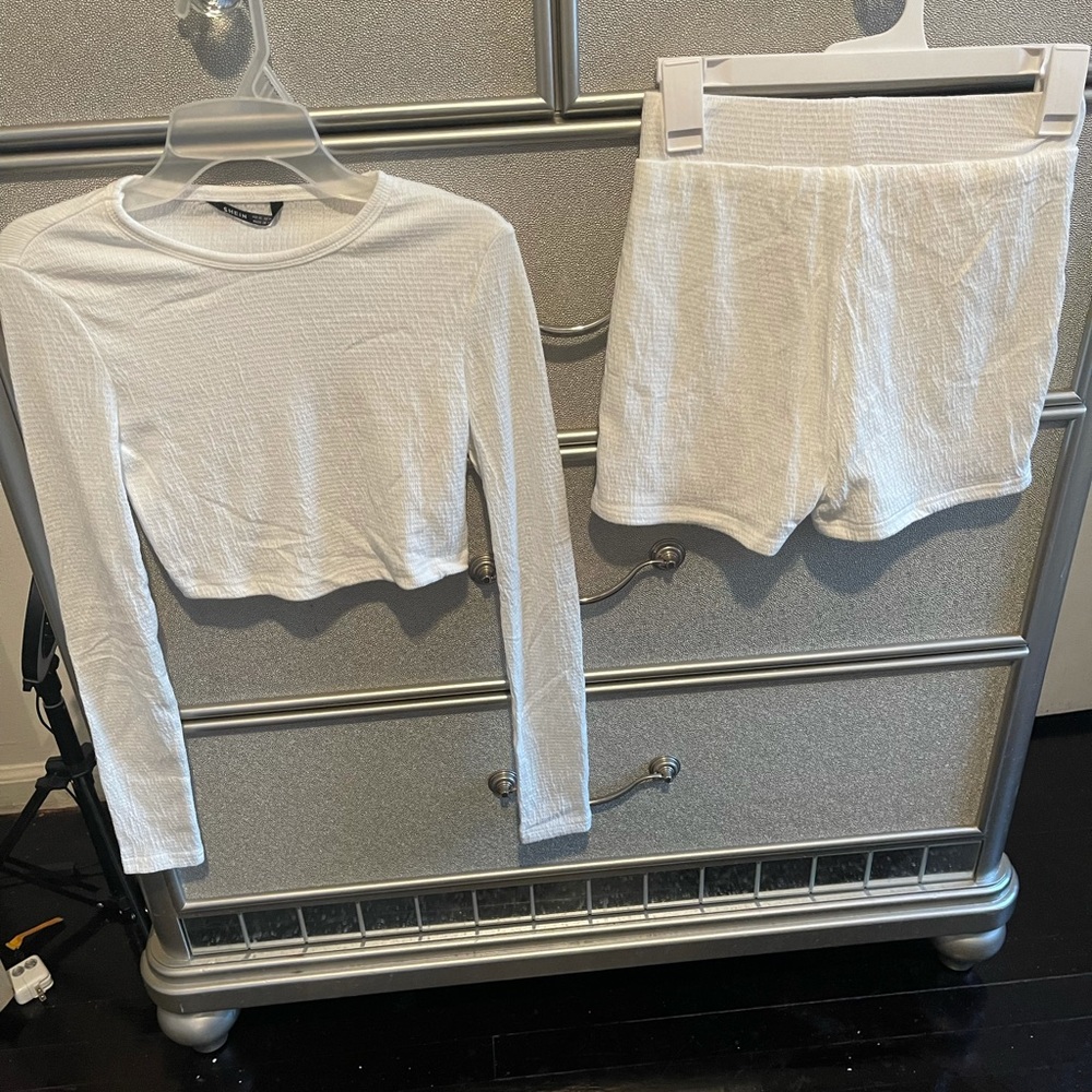 All white two piece set